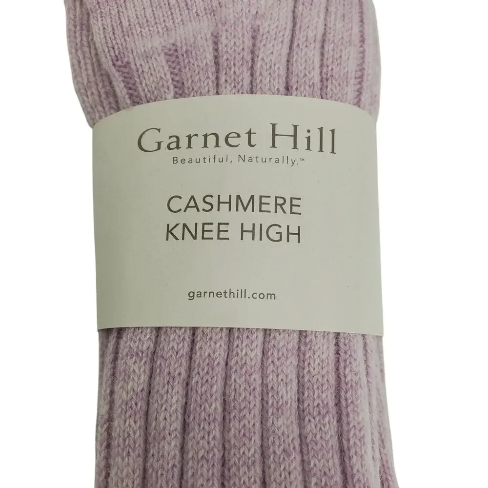 NWT Garnet Hill‎ Socks Knee High 9-11 Lilac Frost 82% Cashmere Warm Cozy Holiday